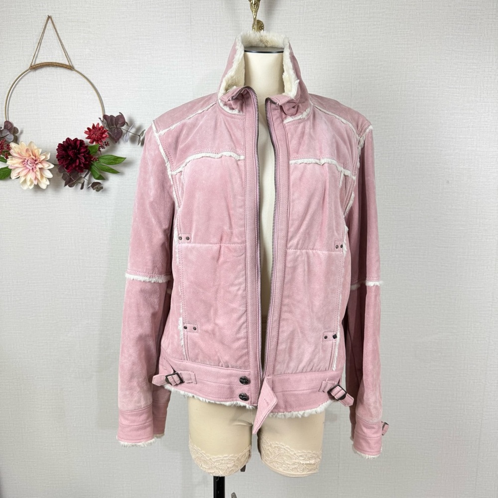 BLACK RIVET Women’s Genuine Leather Pink Heavy Jacket size XL